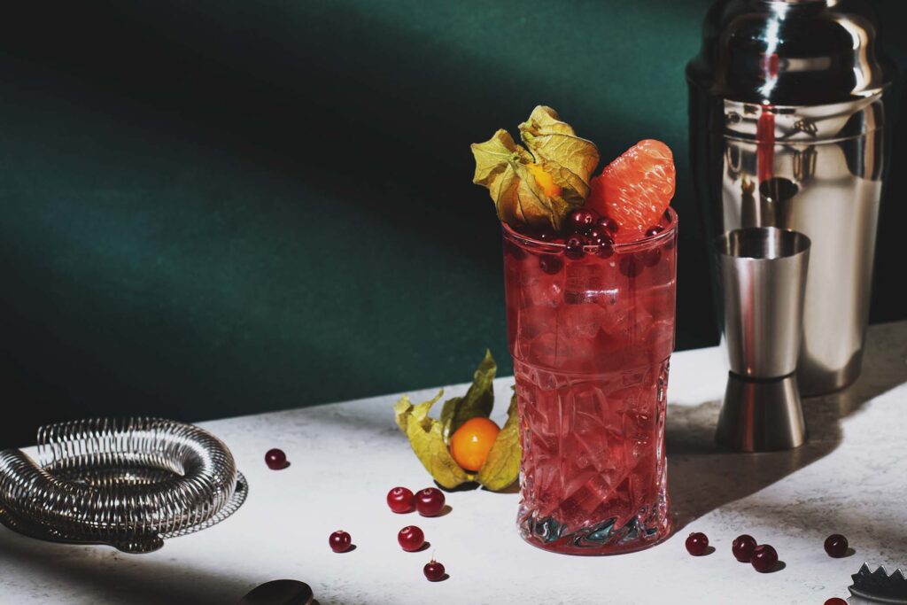 Sea breeze alcoholic cocktail with vodka cranberr